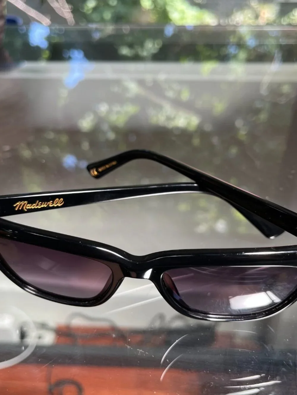 Madewell black rectangular sunglasses